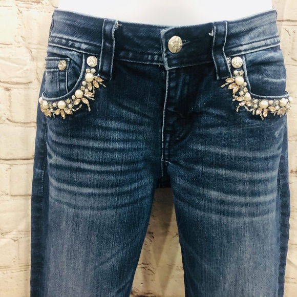 ❌SOLD❌Miss Me❤️🔥Mid-Rise Boot Cut-Bejeweled❤️🔥Measurements in Pics❤️🔥 - Picture 3 of 16